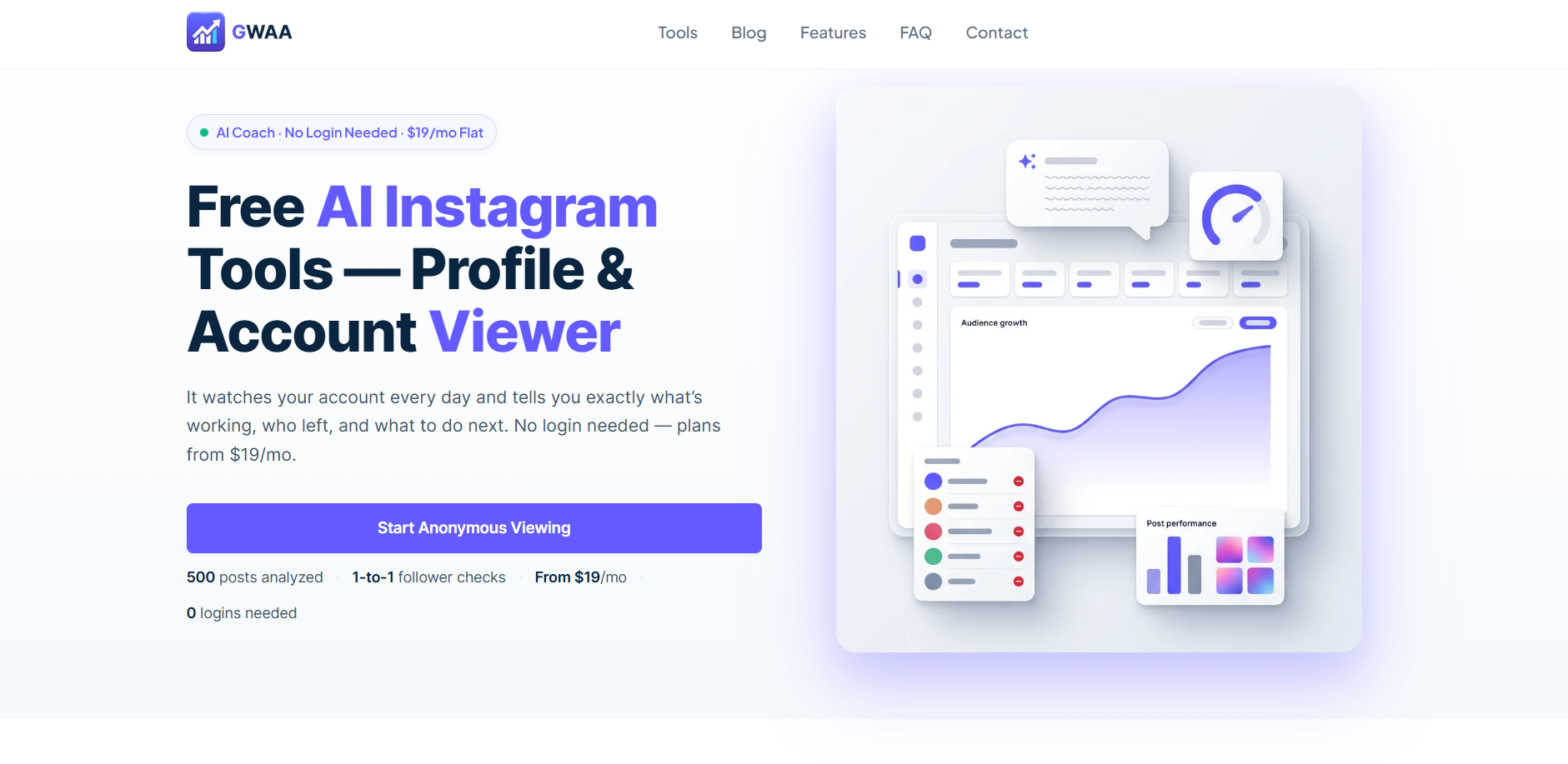 GWAA home page offering free Instagram followers after a survey
