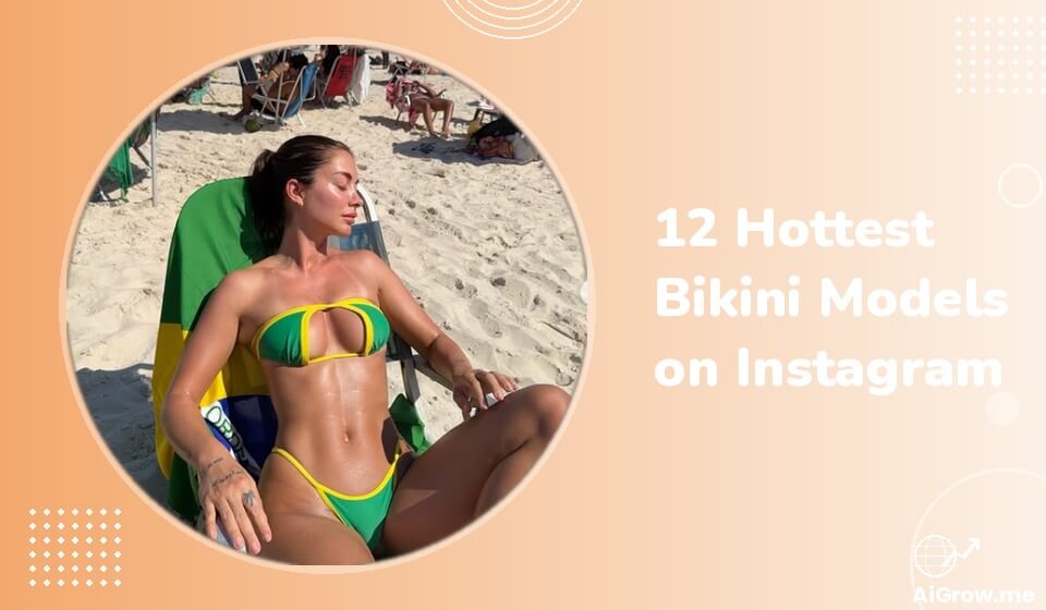 a bikini model wearing a Brazilian color bikini in a beach under the sun