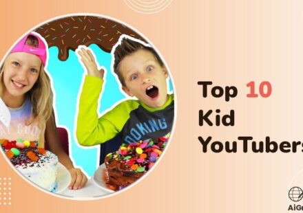 Two YouTuber kids (a girl and a boy) looking surprized amd the feature image of Kid Vloggers