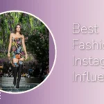 Best fashion Instagram influencers — runway model in a Versace floral corset dress under a wisteria canopy.