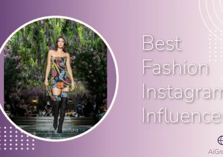 Best fashion Instagram influencers — runway model in a Versace floral corset dress under a wisteria canopy.