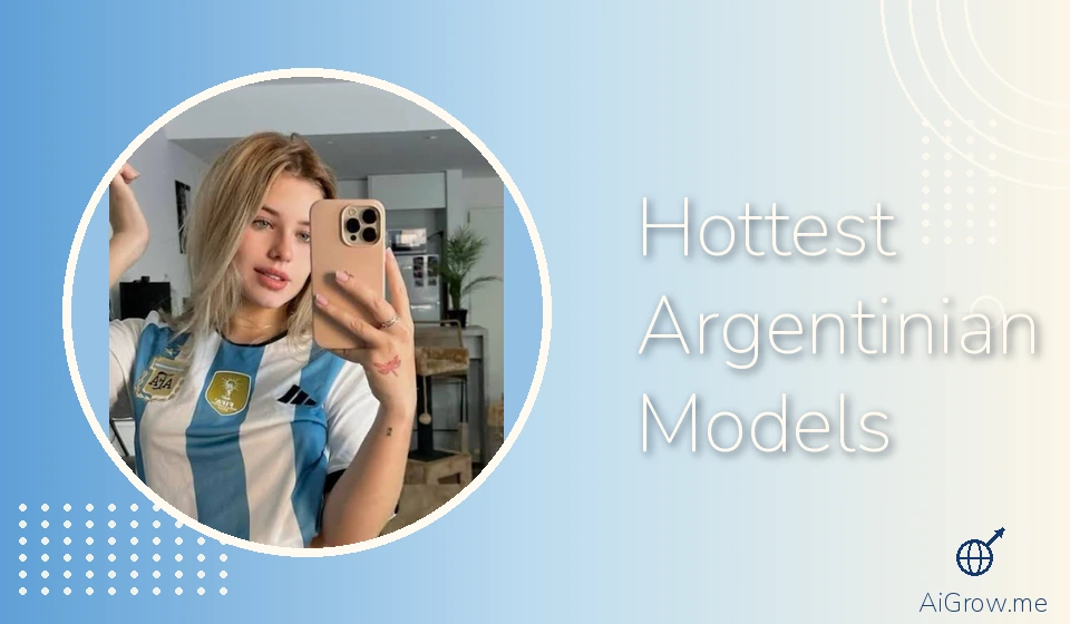 Hottest Argentinian models — young blonde woman in a blue-and-white Argentina football shirt