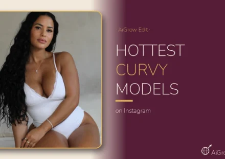 Feature image for "Hottest Curvy Instagram Models" with a curvy model with long dark hair in a white bodysuit.