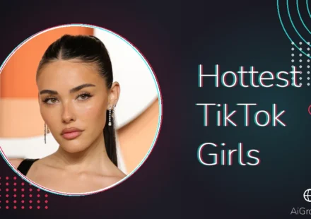 Hottest TikTok girls — glamorous Maddison Beer with dark hair pulled back, diamond earrings and elegant makeup