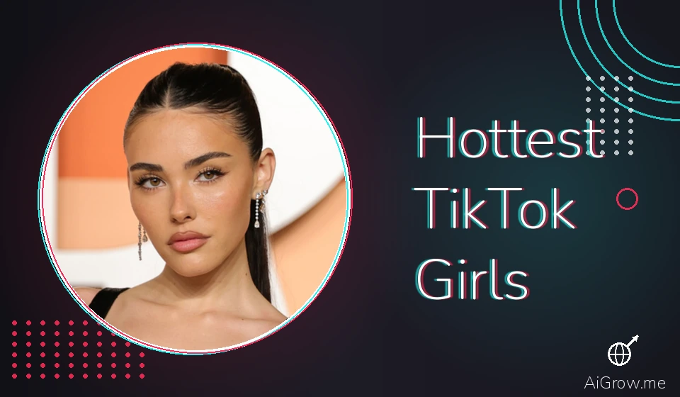 Hottest TikTok girls — glamorous Maddison Beer with dark hair pulled back, diamond earrings and elegant makeup