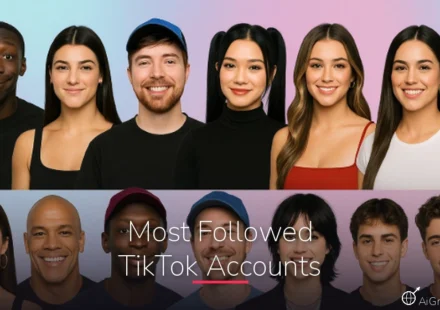 Feature image for 'Most Followed TikTok Accounts' with a collage of thirteen popular TikTok creators arranged in two rows