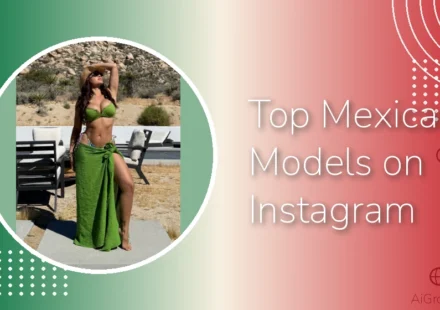 Top Mexican Instagram models, Ana Cheri posing in a green bikini and wrap skirt at a desert villa.