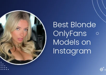 Best blonde OnlyFans models on Instagram — featured image with blonde model portrait on navy gradient background