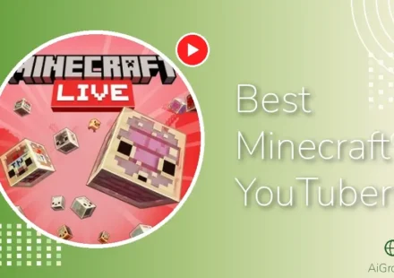 Feature image for 'Best Minecraft YouTubers' with the Minecraft Live promo artwork of cubed mobs and blocks against a red background.