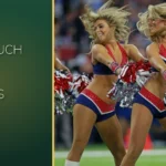 ow much do NFL cheerleaders make — Patriots cheer squad mid-routine with pom-poms, beside a money-green panel with a large dollar sign.