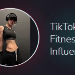 Feature image for 'TikTok Fitness Influencers' with a muscular woman in a black crop top, cap and headphones showing off a defined midsection.