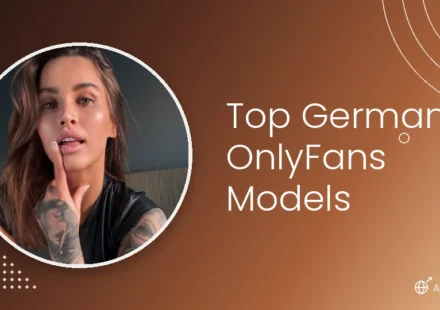 Top German OnlyFans models — brunette model portrait on warm copper gradient background