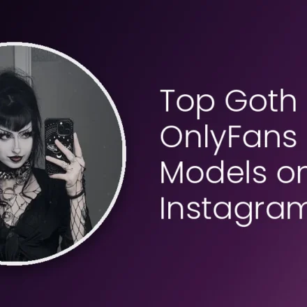 Top Goth OnlyFans models on Instagram — goth model portrait on dark plum gradient background