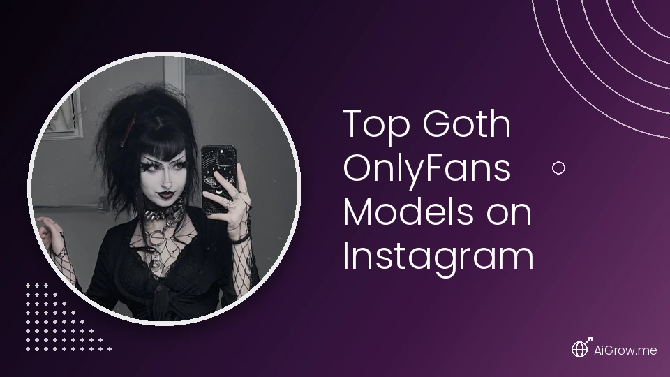 Top Goth OnlyFans models on Instagram — goth model portrait on dark plum gradient background
