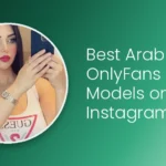 Best Arab OnlyFans models on Instagram — brunette model portrait on emerald green gradient background