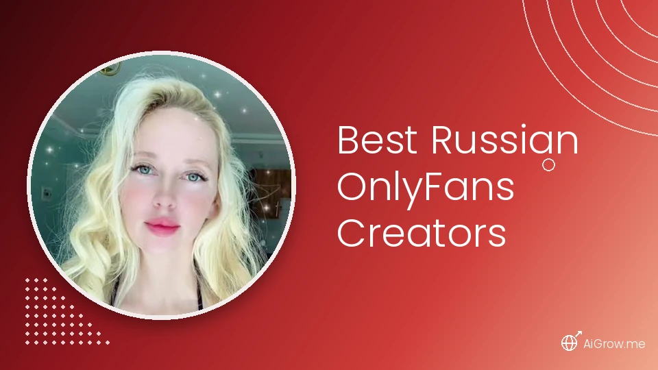 Best Russian OnlyFans creators — platinum blonde model portrait on crimson red gradient background