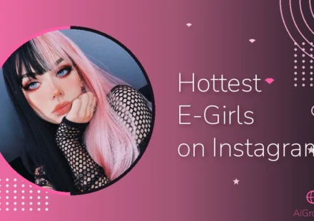 Alt e-girl with half-black half-pink hair and heavy alternative makeup posing for a selfie.