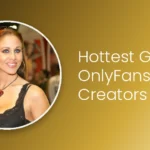 Hottest GILF OnlyFans creators — mature auburn-haired model portrait on warm gold champagne gradient background