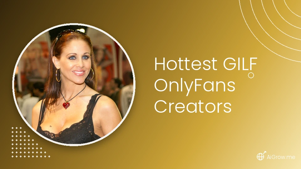 Hottest GILF OnlyFans creators — mature auburn-haired model portrait on warm gold champagne gradient background