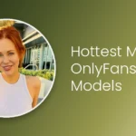 Hottest MILF OnlyFans models — redhead model portrait on olive green gradient background