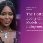 Hottest Ebony OnlyFans models on Instagram, Black model close-up portrait on royal purple magenta editorial background